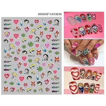 アニメ　キャラクター　ネイルシール Amazon.co.jp: 6枚入 パワーパフ・ガールズ ネイルアート